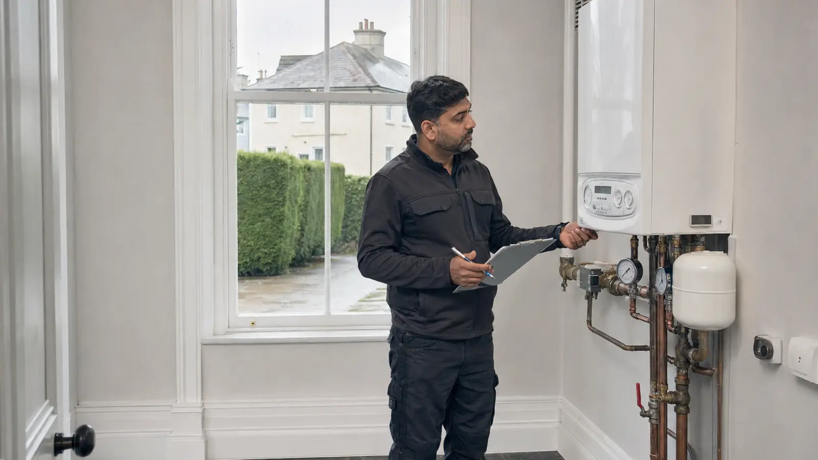 RGII-registered engineer installing a gas boiler