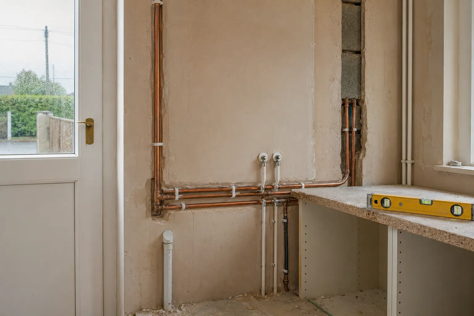 Gas boiler installed in an Irish utility room